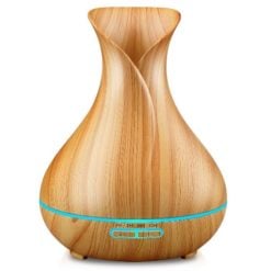 GreenLeaf Vase Shape Essential Oil Diffuser and Humidifier, Light Wood