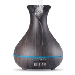 GreenLeaf Vase Shape Essential Oil Diffuser and Humidifier, Dark Wood