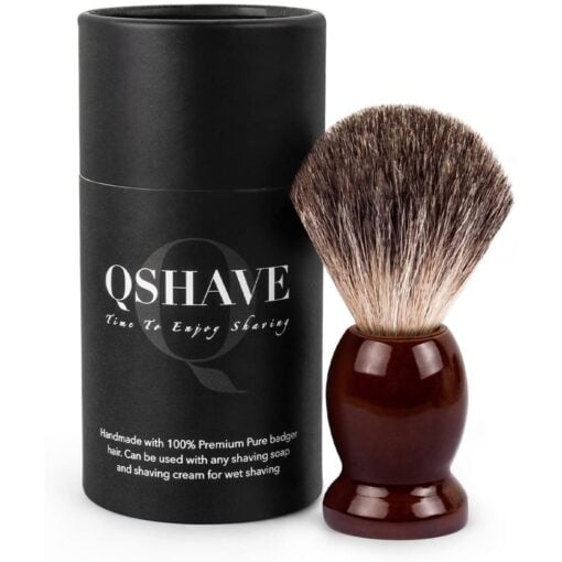 QShave Pure Badger Hair Shaving Brush