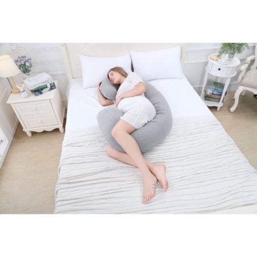 GreenLeaf Full Body Pregnancy Pillow C Shape - Grey