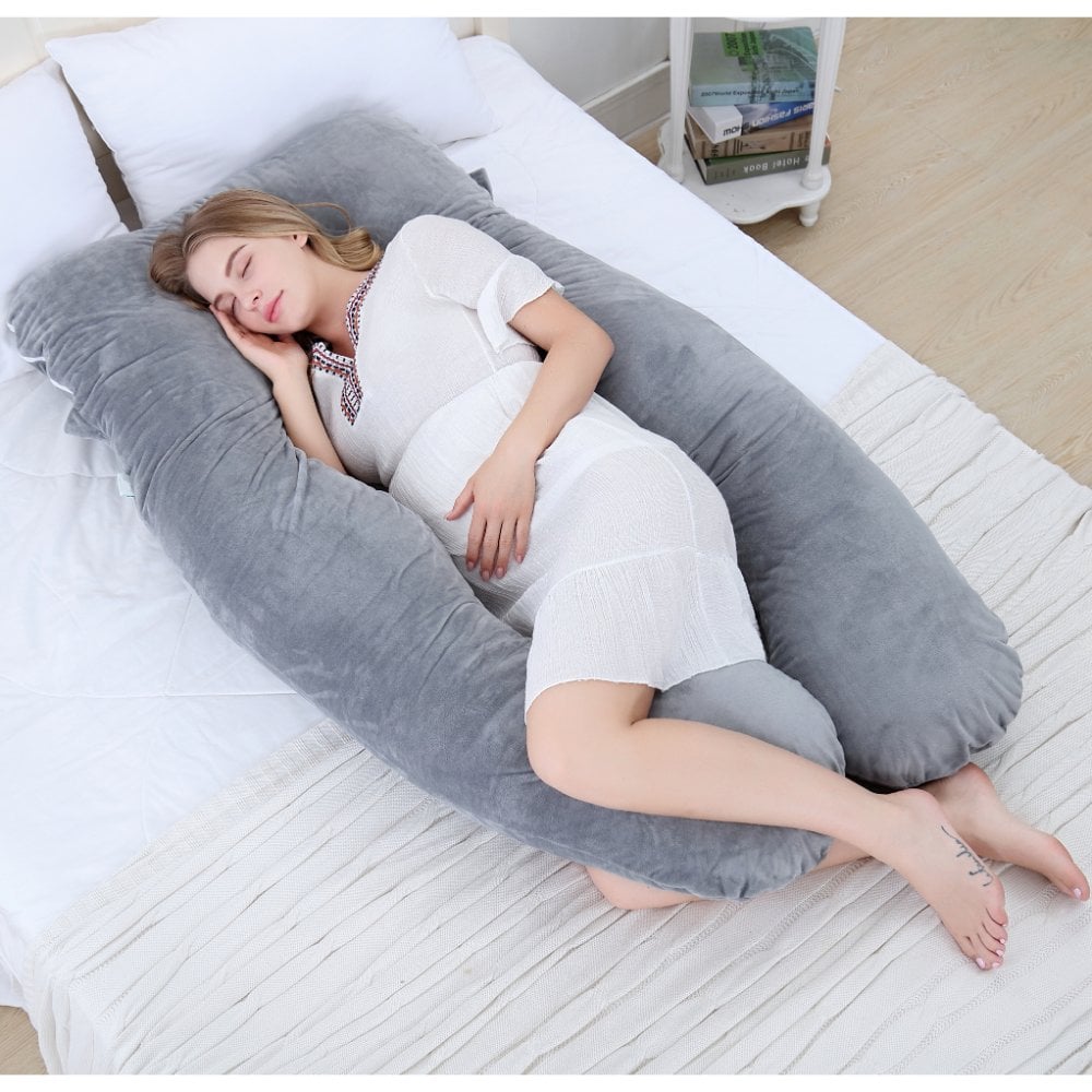 GreenLeaf Full Body Pregnancy Pillow U Shape - Grey