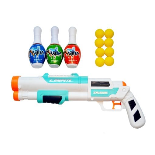 Time2Play Kids Long Barrel Water and Soft Bullet Gun Set White