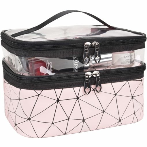 GreenLeaf Double Layer Makeup Toiletry Cosmetic Bag