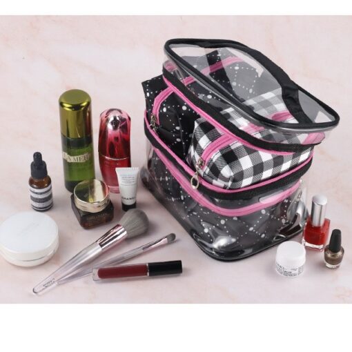 GreenLeaf Double Layer Makeup Toiletry Cosmetic Bag 4 Piece - Image 3