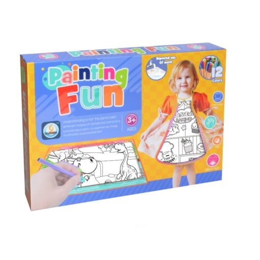 Time2Play Kids Colouring Apron and Mat Set with 12 Pens