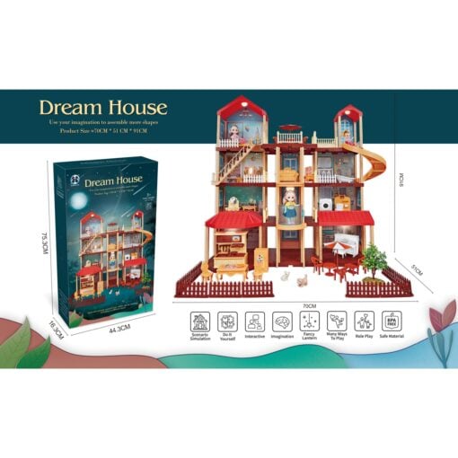 Time2Play DIY 4 Story Dream Doll House - 407 Pieces
