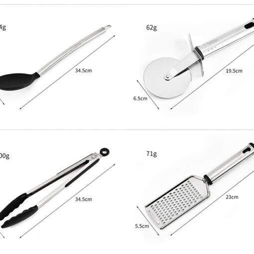 CheffyThings Stainless Steel and Silicone Utensil 15 Piece Set