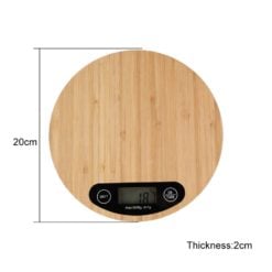 CheffyThings Digital Bamboo Kitchen Scale Round