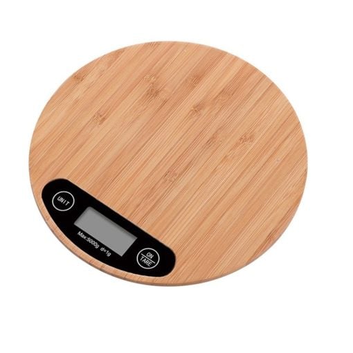 CheffyThings Digital Bamboo Kitchen Scale Round