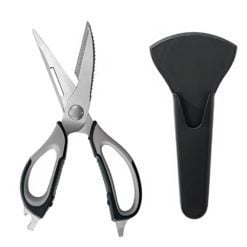 CheffyThings Kitchen Scissors with Holder Black