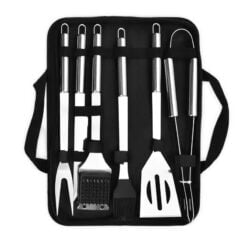 CheffyThings Stainless Steel BBQ Set with Storage Case 6 Piece