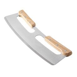 CheffyThings Stainless Steel Pizza Cutter with Wooden Handles