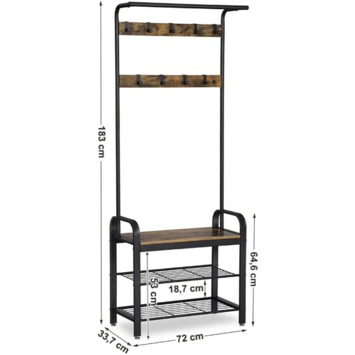 Bragg Lucerne Coat and Shoe Rack with Bench