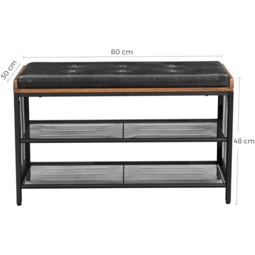 Bragg Tulsa 3-Tier Shoe Rack Padded Bench