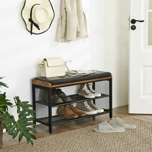 Bragg Tulsa 3-Tier Shoe Rack Padded Bench