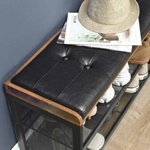 Bragg Tulsa 3-Tier Shoe Rack Padded Bench
