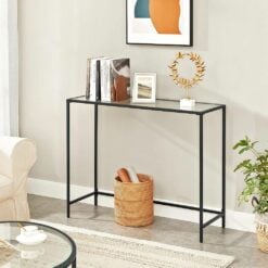 Entryway Glass console table black