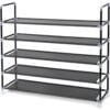 Songmics Black Fabric 5-Tier Shoe Storage Rack