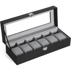 Songmics Watch Box with Glass Lid