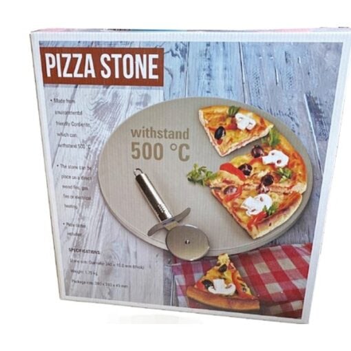 CheffyThings Pizza Stone and Cutter Set