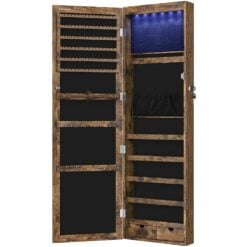 Songmics Jewellery Cabinet and Mirror Brown