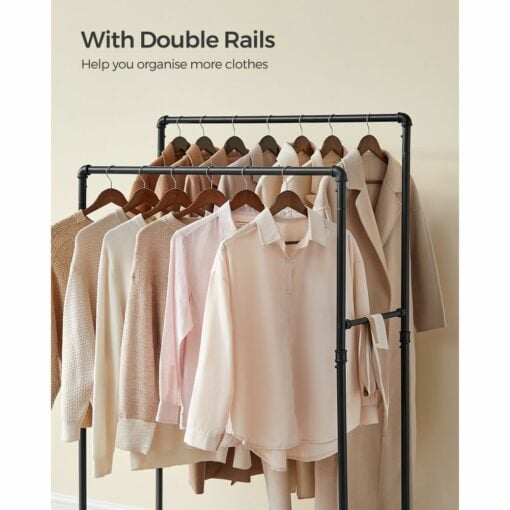 Songmics Clothes Rack on Wheels with 2 Rails