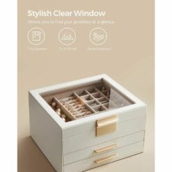 Songmics Jewellery Box with Glass lid style