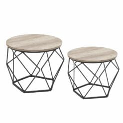 Bragg Wellington Nesting Side Tables, Greige