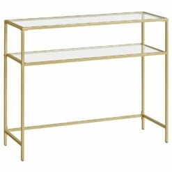 Bragg Manila Two-Tier Glass Console Table, Gold
