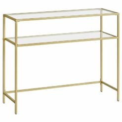 Bragg Manila Two-Tier Glass Console Table, Gold