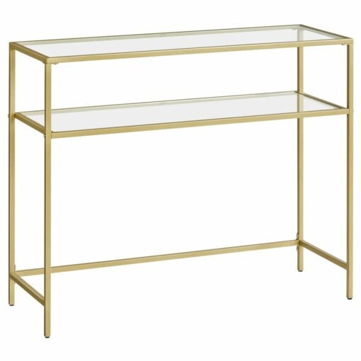 Bragg Manila Two-Tier Glass Console Table, Gold