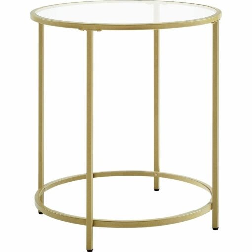 Bragg Geneva Round Glass Side Table Gold