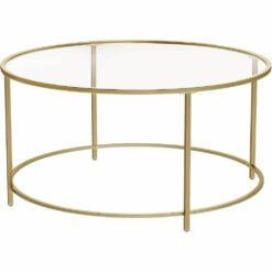 Bragg Zurich Round Glass Coffee Table Gold