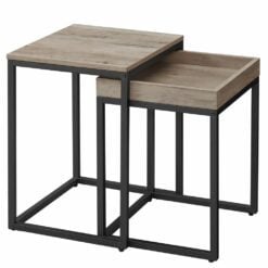 Bragg Tokyo Rustic Nesting Side Tables, Greige