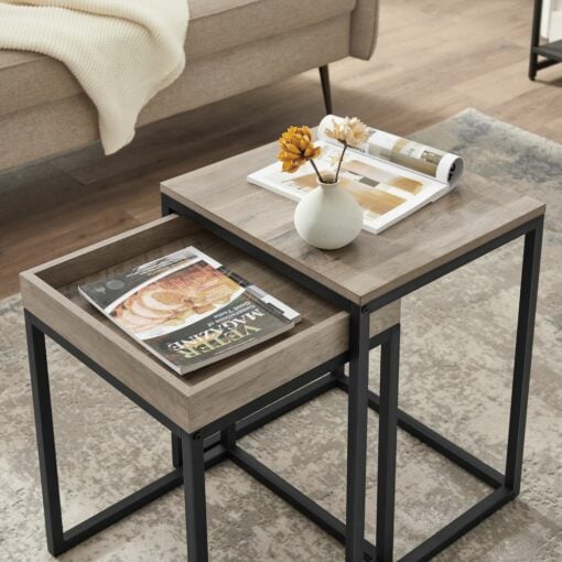 Bragg Tokyo Nesting Side Table Greige Close Up