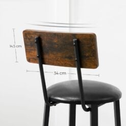 Bragg Panama Rustic Bar Stools with Backrest dimensions