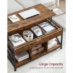 Bragg Vienna Rustic Lift Top Coffee Table Capacity