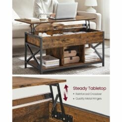 Bragg Vienna Rustic Lift Top Coffee Table