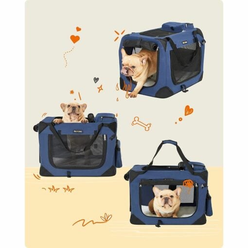 Feandrea Pet Transport Carrier Bag, Dark Blue