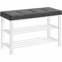 Songmics 3-Tier Shoe Rack Bench, White