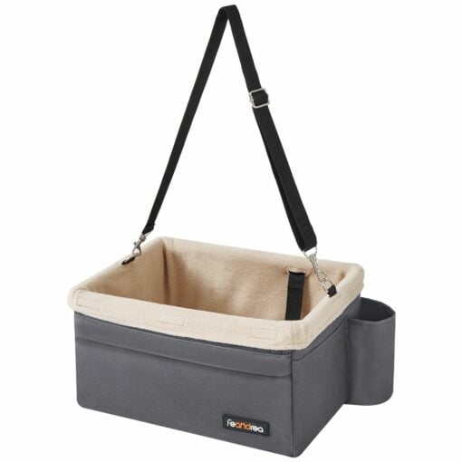 Feandrea Dog Car Seat with Adjustable Straps, Grey