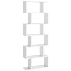 Bragg Bilbao 6-Tier Bookcase Storage Shelf, White