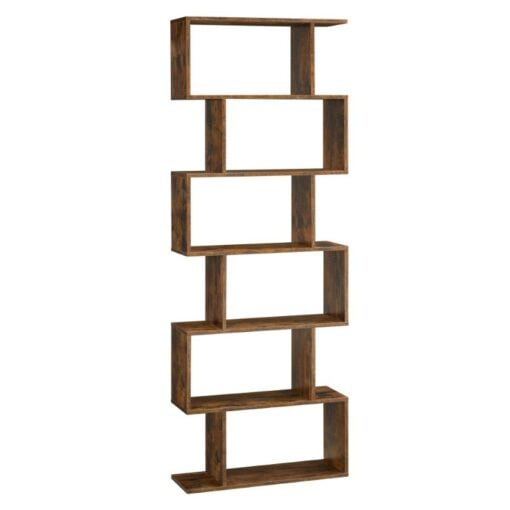 Bragg Bilbao 6-Tier Bookcase Storage Shelf, Brown