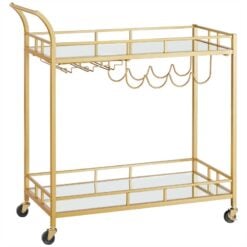 Bragg Ibiza Rolling Bar Storage Cart, Gold