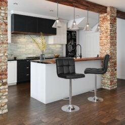 Songmics Adjustable Swivel Bar Chair with Backrest in kitchen