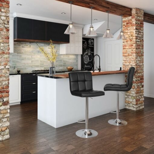 Songmics Adjustable Swivel Bar Chair with Backrest in kitchen