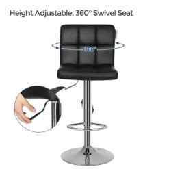 Songmics Adjustable Swivel Bar Chair with Backrest Swivel