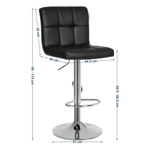 Songmics Adjustable Swivel Bar Chair with Backrest dimensions