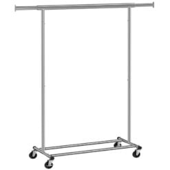 Songmics Portable Heavy-Duty Clothes Rack Rail on Wheels