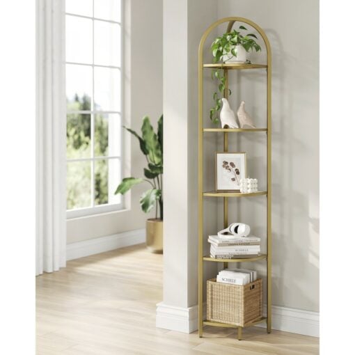 Bragg Tromso 5-Tier Corner Display Shelf Gold